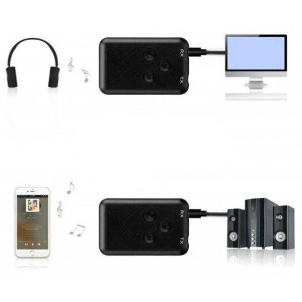 2 In 1 Bluetooth 4.2 Transmitter Receiver 3.5Mm Wireless Stereo Audio Adapter Es Black