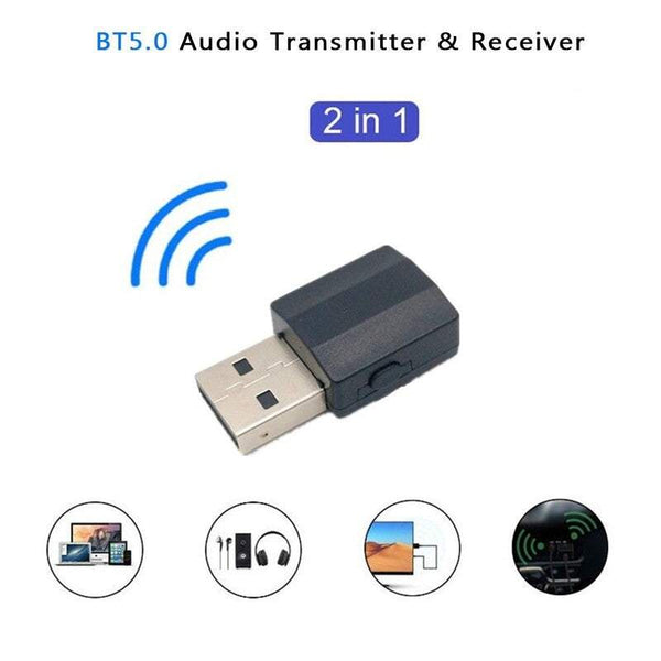 Audio Transmitters Receivers 2 In 1 Bluetooth 5.0 Adapter For Tv Pc Headphone Mobile Phone