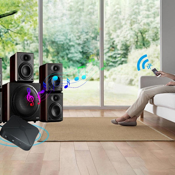 Receiver Transmitter Bluetooth Wireless Adapter Audio With 3.5Mm Aux For Tv Mp3 Pc