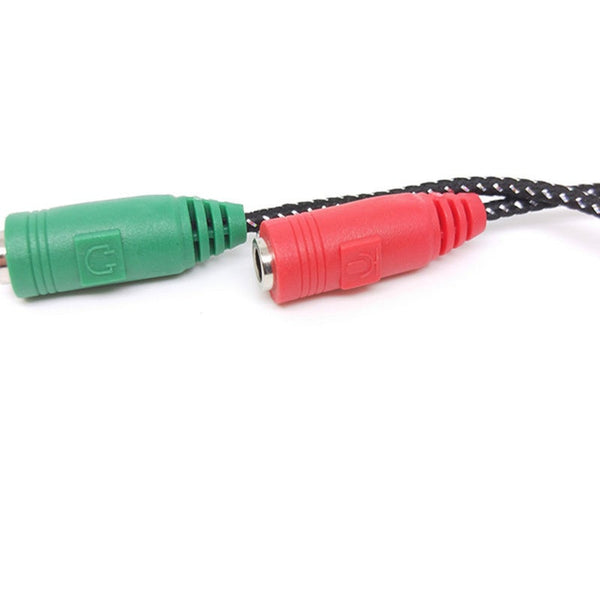 5Pcs 2 In 1 Cable Adapter Splitter 3.5Mm Audio Earphone Headset To Female Jack Headphone Mic Cables & Adapters