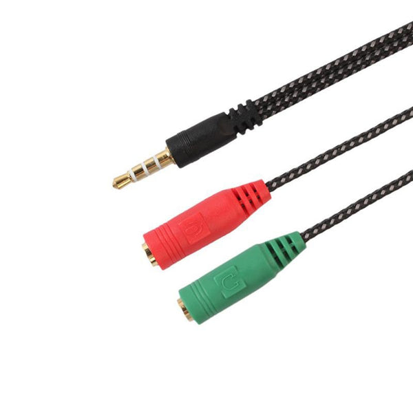 5Pcs 2 In 1 Cable Adapter Splitter 3.5Mm Audio Earphone Headset To Female Jack Headphone Mic Cables & Adapters
