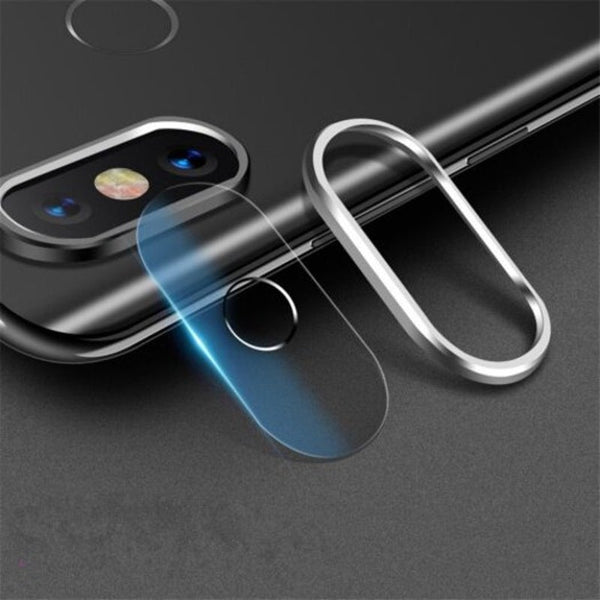 2 In 1 Camera Lens Protector Ring Tempered Glass Film For Xiaomi Mi 8Se Silver