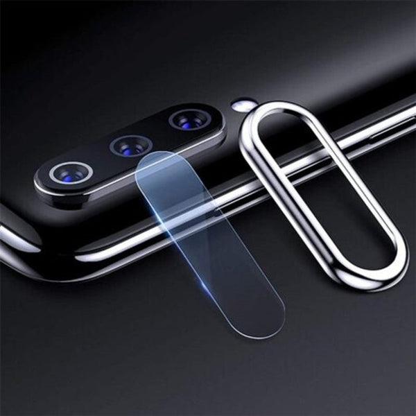 2 In 1 Camera Lens Protector Ring Tempered Glass Film For Xiaomi Mi Cc9e / A3 Silver