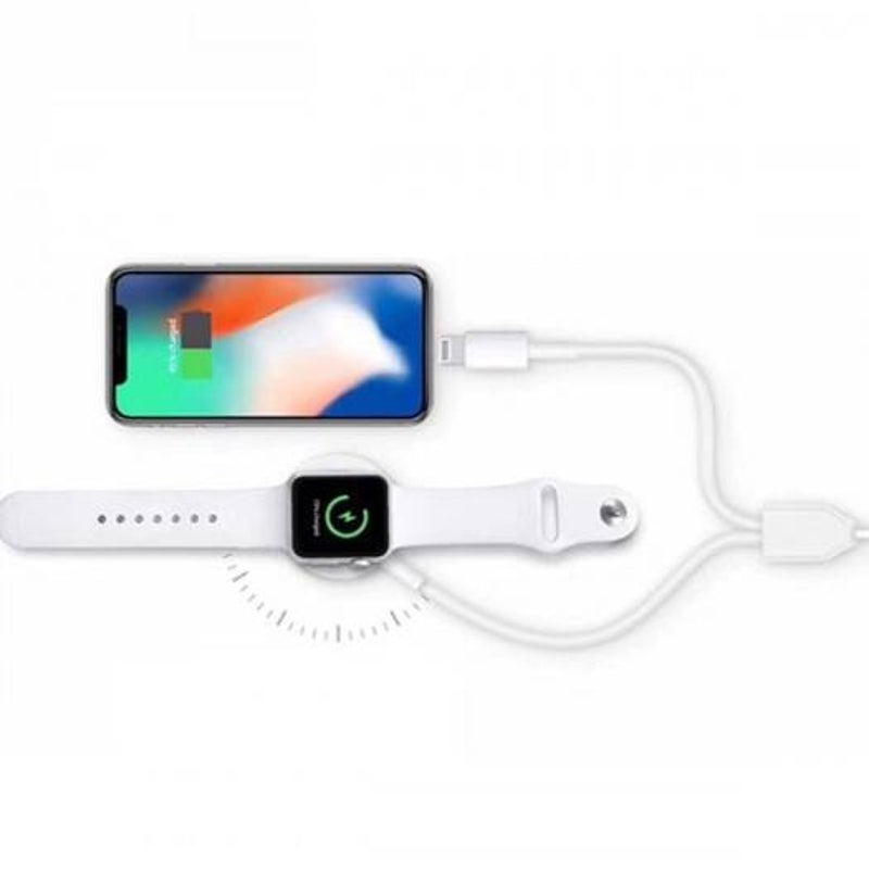 2 In 1 Charging Cable For Iphone Iwatch White Chargers & Cradles