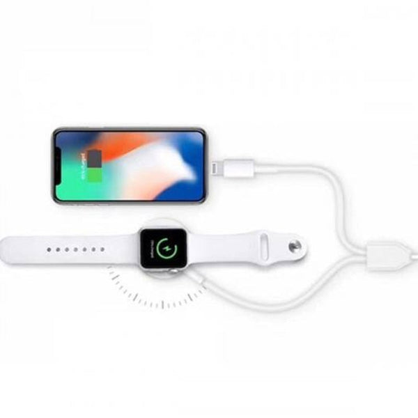 2 In 1 Charging Cable For Iphone Iwatch White Chargers & Cradles