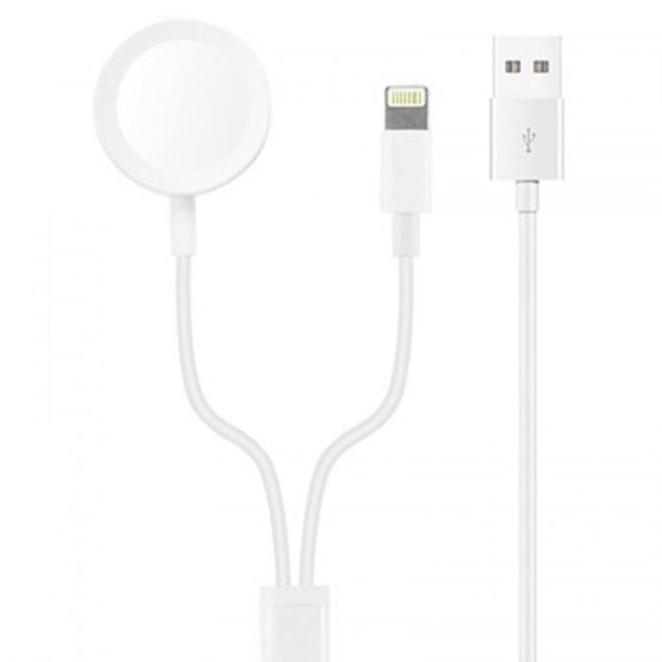 2 In 1 Charging Cable For Iphone Iwatch White Chargers & Cradles