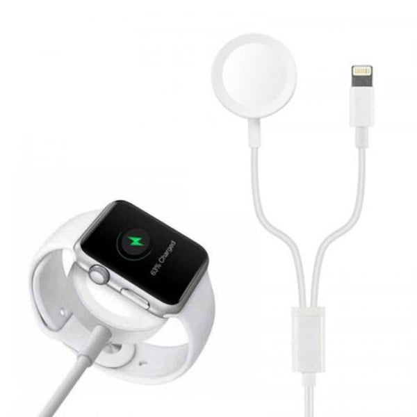 2 In 1 Charging Cable For Iphone Iwatch White Chargers & Cradles