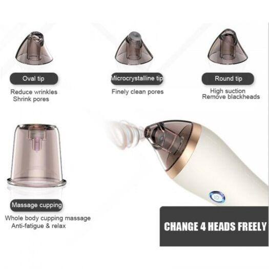 Skin Care 2 In 1 Electric Suction Cleansing Pores Blackhead Remover Vacuum Cleaner White Facial Cleansing Devices