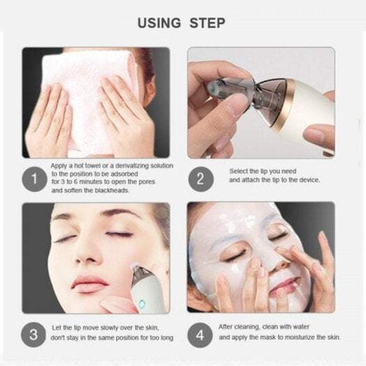Skin Care 2 In 1 Electric Suction Cleansing Pores Blackhead Remover Vacuum Cleaner White Facial Cleansing Devices