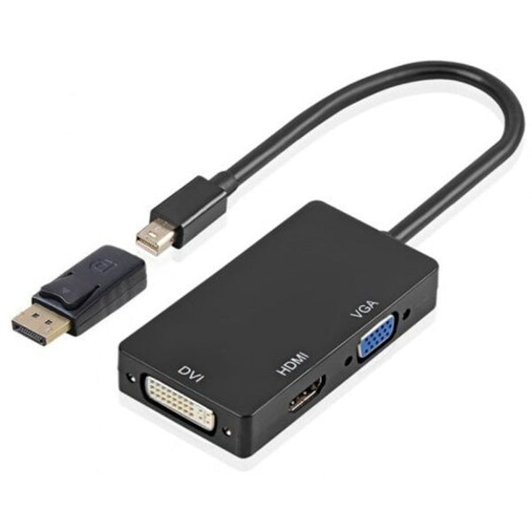 2 In 1 Mini Displayport Male / Port To Hdmi Vga Dvi Female Adapter Cable Kit Black Monitor/Av Cables & Adapters