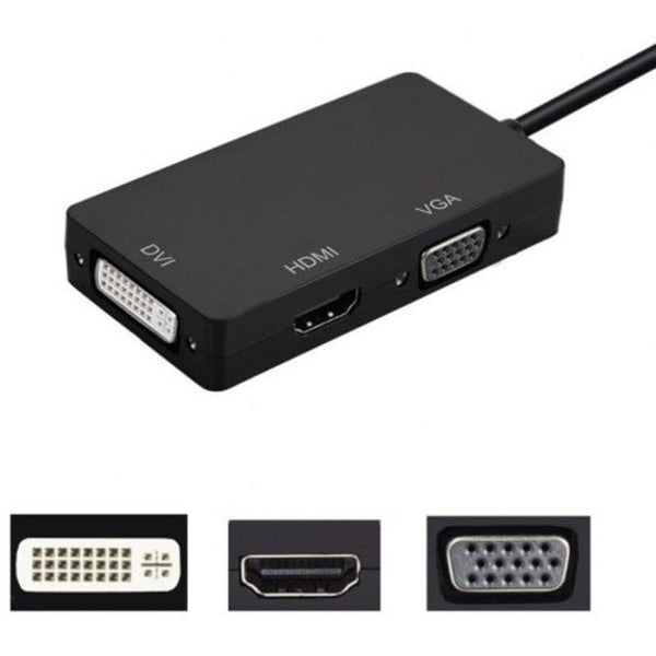 2 In 1 Mini Displayport Male / Port To Hdmi Vga Dvi Female Adapter Cable Kit Black Monitor/Av Cables & Adapters