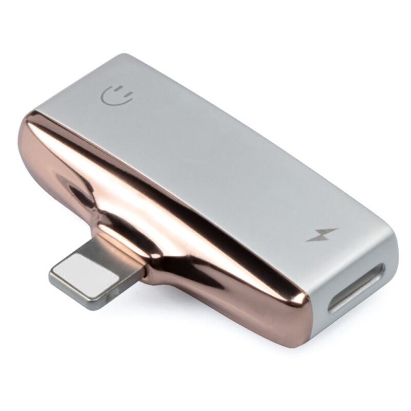 2 In 1 Mini Lightning Splitter Adapter Metal Audio Aux Converter With Dual Ports 3.5Mm Headphone Jack Charging For Iphone X 8 7 Ipod Ipad Ios Devices