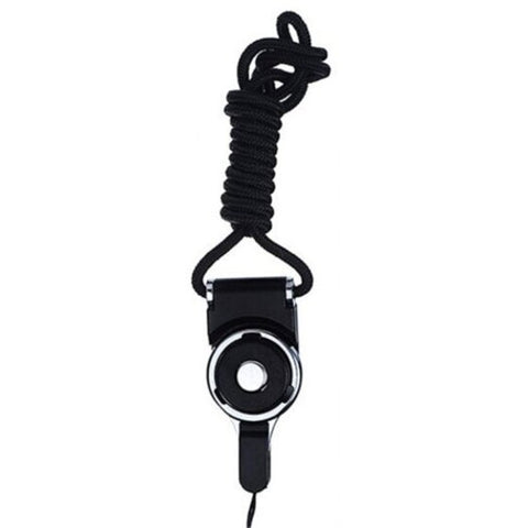 2 In 1 Mobile Phone Straps Rope Detachable Long Lanyard Neck Black