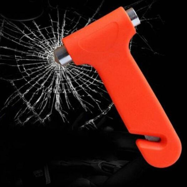 2 In 1 Multi Function Emergency Car Safety Hammer Escape Lifesaving Tools Bright Orange