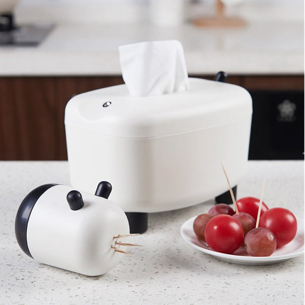 2 In 1 Tissue Box Holder Cow Shape Dispenser Toothpick Wipe Case Container Desktop Decoration Boxes Tissue Box Covers