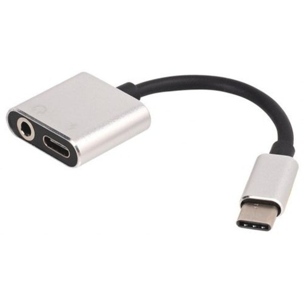 2 In 1 Type C Usb 3.5 Mm Charger Headphone Audio Jack Cable Platinum Cables & Adapters