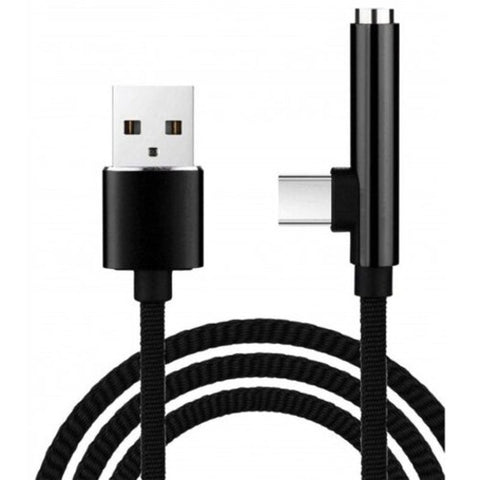 2 In 1 Type C Usb Cable To 3.5Mm Head Aux Audioadapter Charge Black