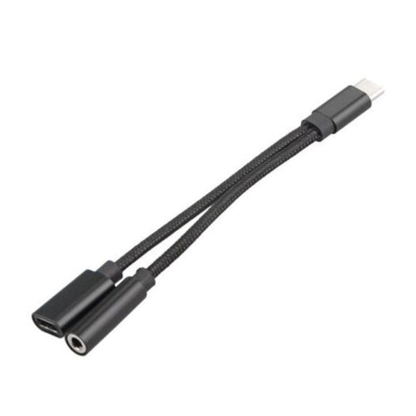 2 In 1 Usb 3.1 Type C Charger 3.5 Mm Audio Headphone Jack Adapter Cable Black Cables & Adapters