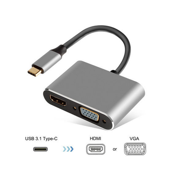 2 In 1 Usb 3.1 Type C To Hdmi Vga Cable Apple Notebook Macbook Air 12 Inch Adapter