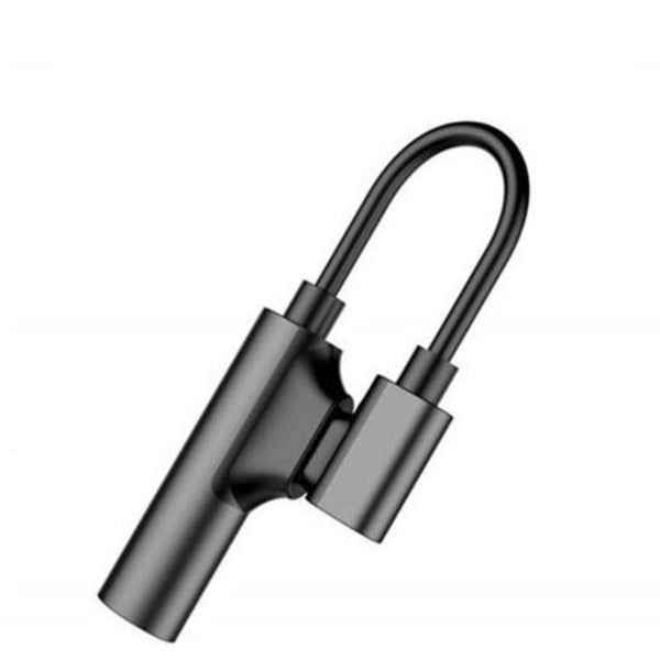 2 In 1 Usb Type C To 3.5Mm Headphone Jack Adapter For Samsung / Huawei Xiaomi Black Cables & Adapters
