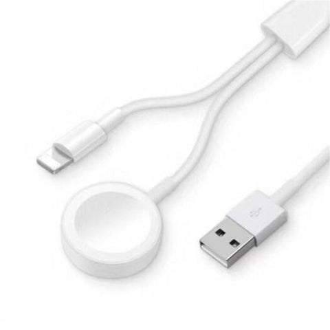 2 In1 Usb Wireless Charger For Apple Watch Series 4 / 3 Iphone Xr Xs Max White