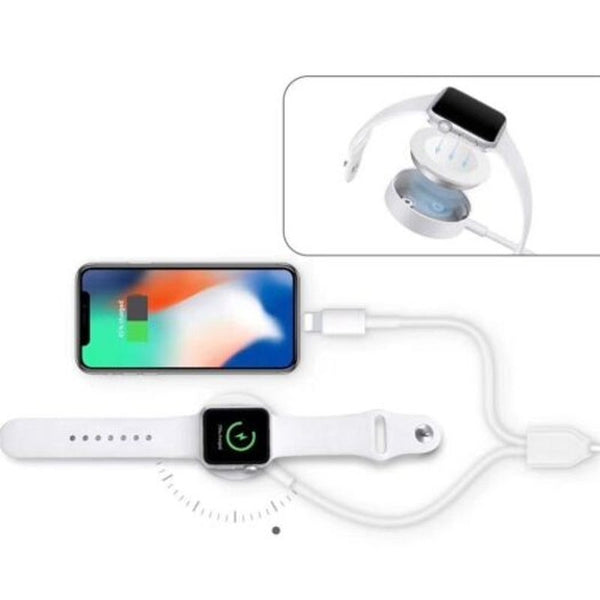 2 In1 Usb Wireless Charger For Apple Watch Series 4 / 3 Iphone Xr Xs Max White Chargers & Cradles