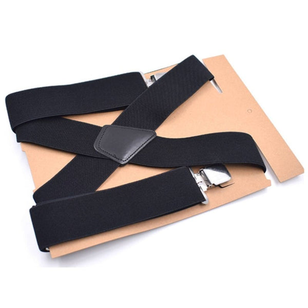 5 Centimeters Wide X Shape Braces Men Elastic Black Suspenders Suspenders/Braces