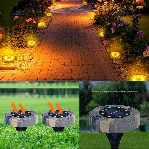 Outdoor Wall Lights Imitation Marble Inground Solar Lawn Garden Decor Wall & Ceiling Lights