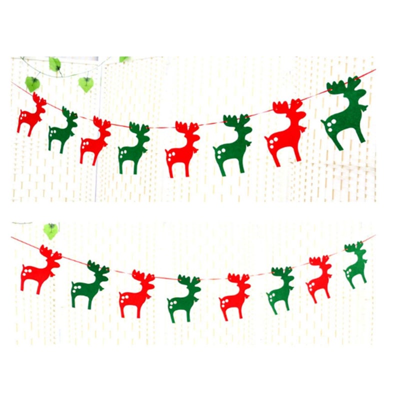 2 Pack Of Christmas Banner Burlap Party Bunting Garland For Outdoor Indoor Decorations Seasonal Decorations