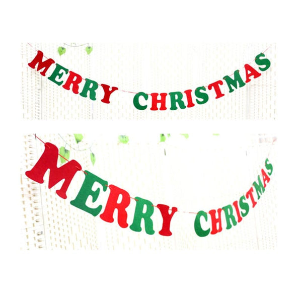 2 Pack Of Christmas Banner Burlap Party Bunting Garland For Outdoor Indoor Decorations Seasonal Decorations