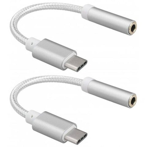 2 Pack Usb C To 3.5 Mm Headphone Jack Adapter Type 3.1 Male 3.5Mm Female Silver Cables & Adapters