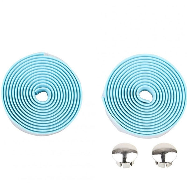 2 Pairs Bicycle Handlebar Tape Steering Wheel Cover Road Bike Cycling Non Slip Belt Rubber Accessories Light Blue