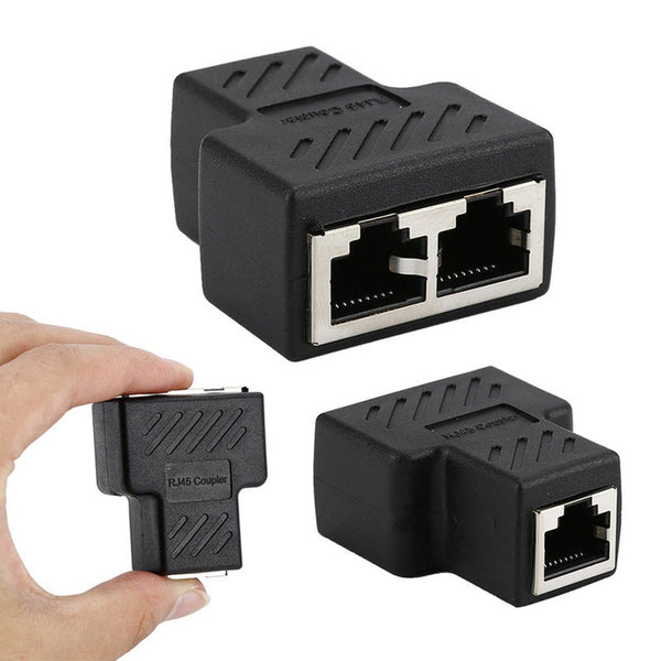 2 Pcs 1 To Ways Lan Ethernet Network Cable Rj45 Female Splitter Connector Adapter Splitters Ethernet Cables (Rj 45/8P8c)
