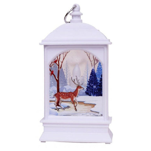 2Pcs Christmas Decoration Small Night Light Lamp Candlestick Elk White Moose