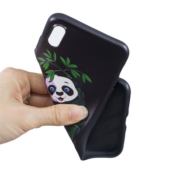 2 Pcs Embossment Patterned Tpu Soft Protector Cover Case For Redmi Note5panda And Bamboo