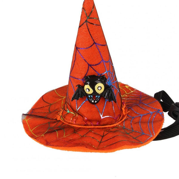 2Pcs Pet Cosplay Witch Bat Hat Headwear Dress Up Costume For Cat Halloween Party