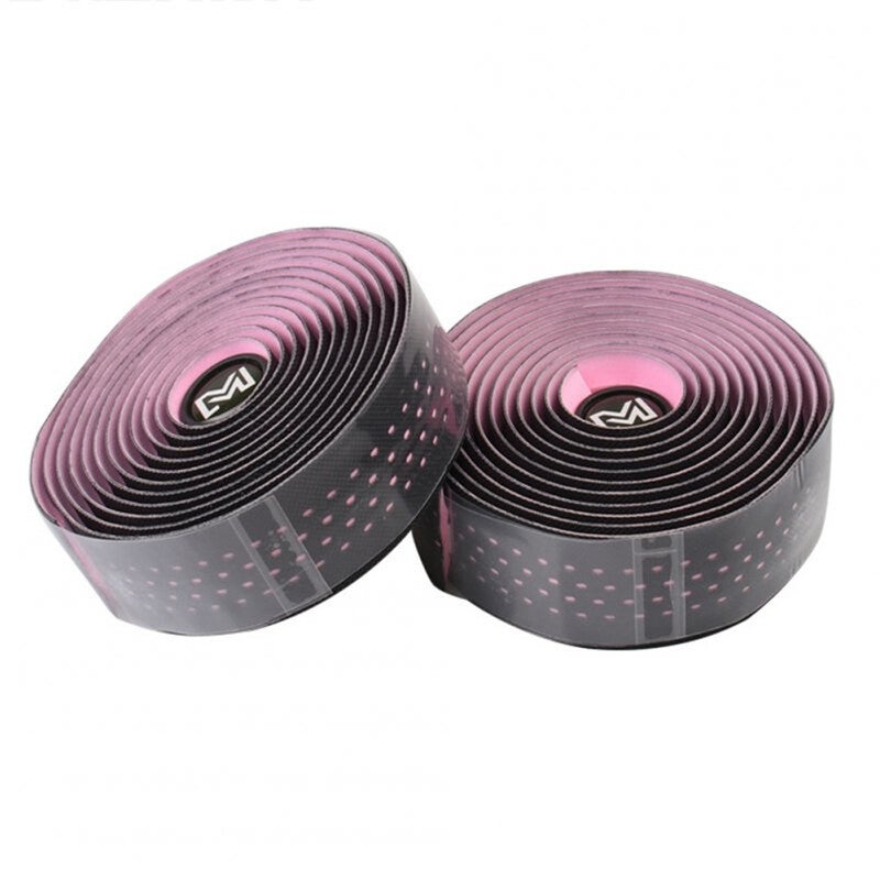 2Pcs Pu Leather Handlebar Tape Non Slip Mountain Bike Straps Pink Handlebar Grips Tape & Pads