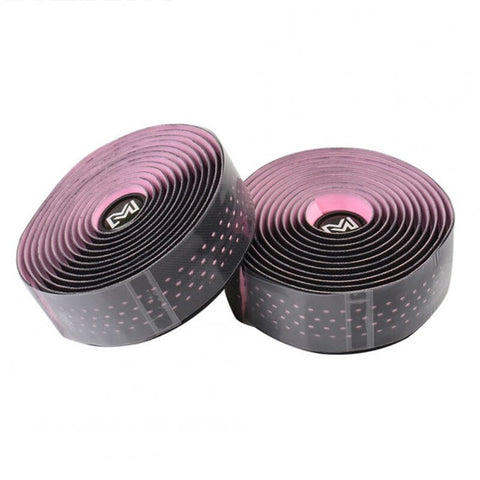 2Pcs Pu Leather Handlebar Tape Non Slip Mountain Bike Straps Pink