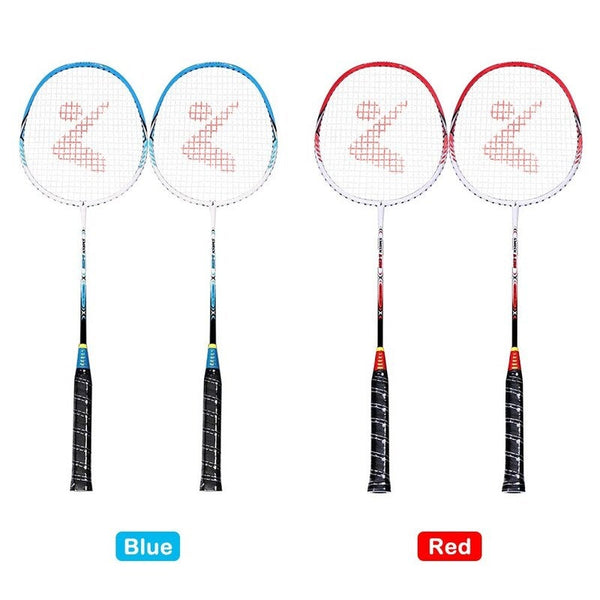 2 Player Racket Set Aluminum Indoor Outdoor Sports Practice Racquet With Cover Bag Red Badminton