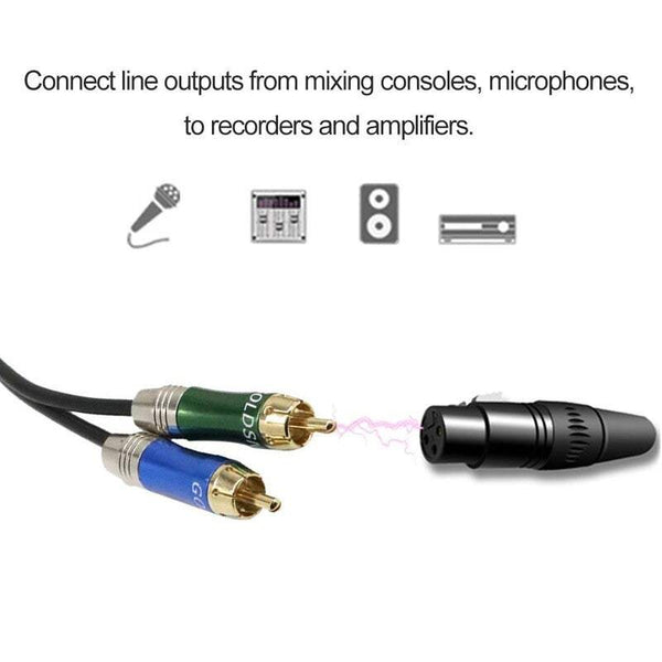 Audio Sound 2 Xlr Female To Rca Jumper Cable