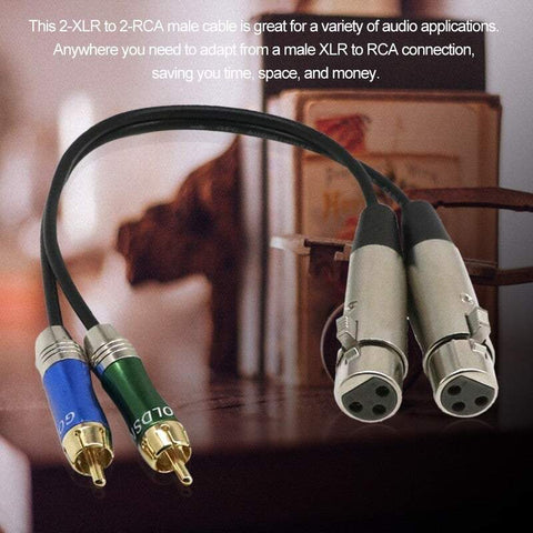 Audio Sound 2 Xlr Female To Rca Jumper Cable