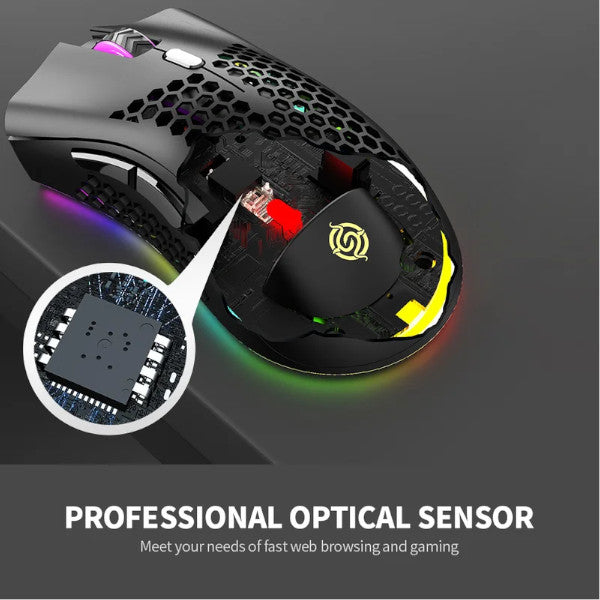 2.4Ghz Wireless Gaming Mouse Rechargeable With Rgb Light Effect 3 Dpi Hollowed Out Honeycomb Mice For Pc Mice Trackballs & Touchpads