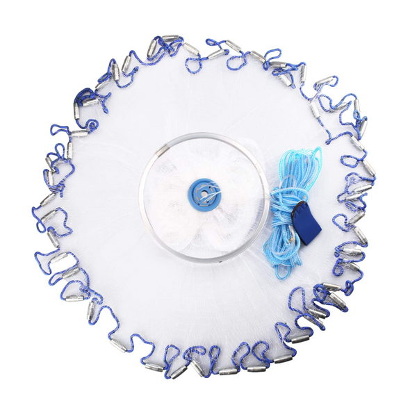 2.4M Hand Cast Fishing Net Spin Nylon Bait With Sinker Nets