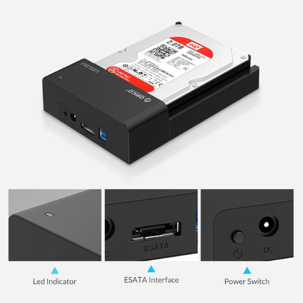 2.5 3.5Inch Hdd Caddy Tool Free Sata Usb Type B Esata External Ssd Enclosure Up 8Tb Docking Station For Laptop