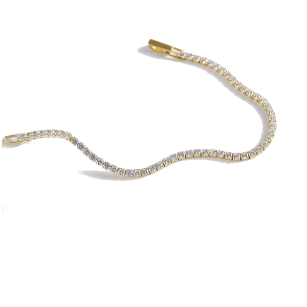 Veile Studios 2.5 Millimeter Single Row Full Diamond Crystal Bracelet Round Zircon Jewellery For Women Bracelets