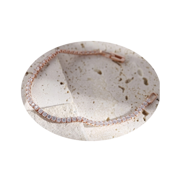 Veile Studios 2.5 Millimeter Single Row Full Diamond Crystal Bracelet Round Zircon Jewellery For Women Bracelets