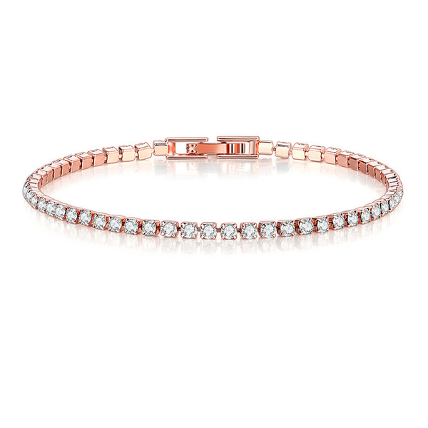 Veile Studios 2.5 Millimeter Single Row Full Diamond Crystal Bracelet Round Zircon Jewellery For Women Bracelets