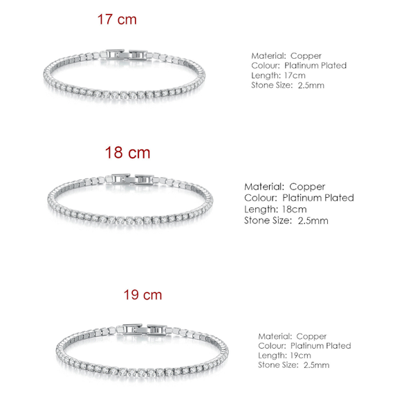 Veile Studios 2.5 Millimeter Single Row Full Diamond Crystal Bracelet Round Zircon Jewellery For Women Bracelets
