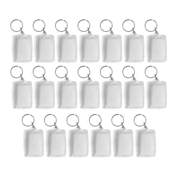 20 Pcs Photo Insert Keychains Acrylic Clear Blank Keyrings Diy Picture Frame With Split Ring