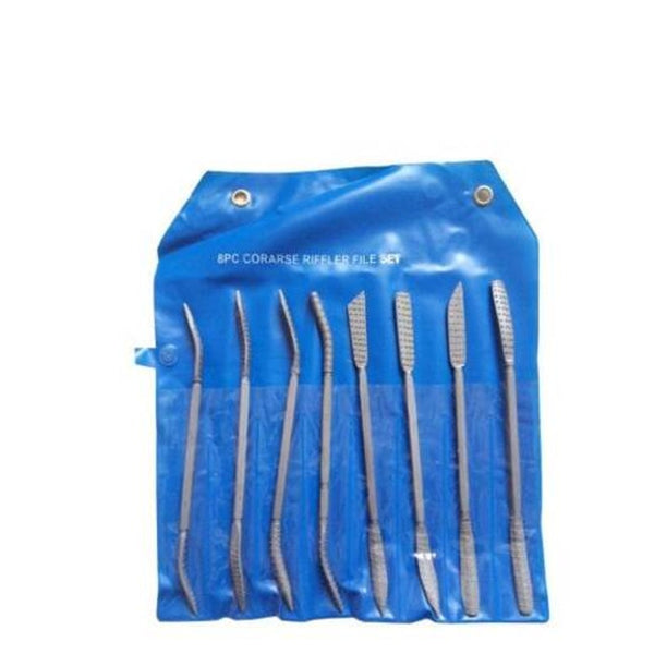 200 Mm Double Ended Riffler Wood Rasp File Set Woodworking Carving 8Pcs Silver Files